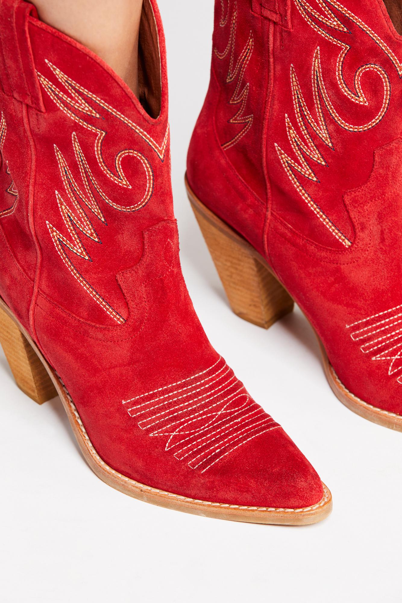 Jeffrey campbell best sale red suede boots