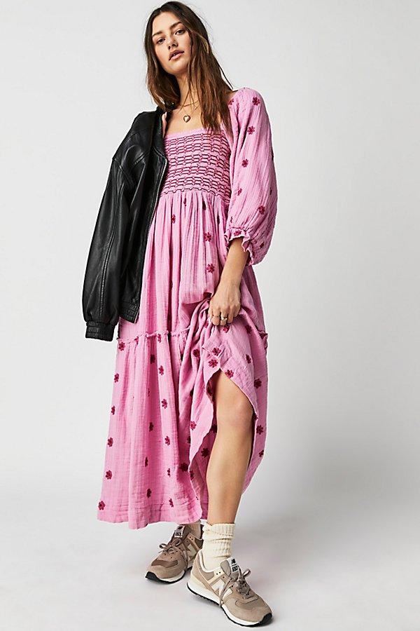chinese dress ladies Amazon Free People Dahlia Embroidered Maxi Dress main image 0