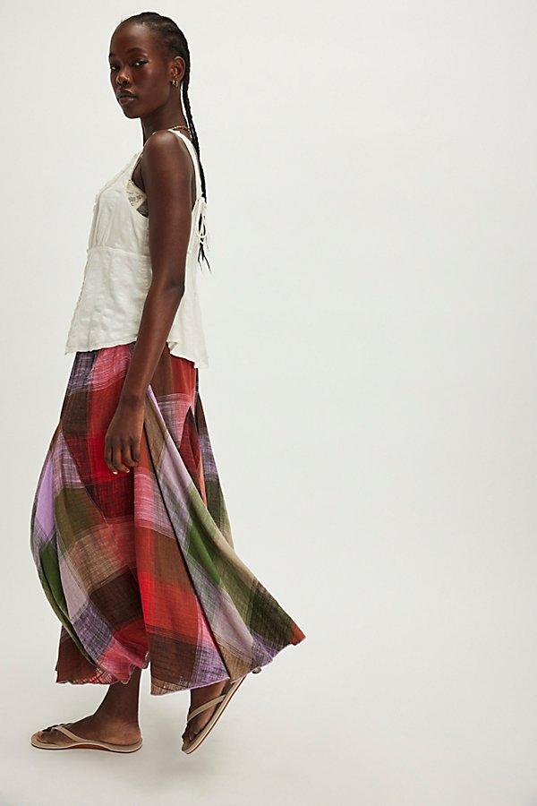 Free People Madras That Linen Maxi Skirt in White | Lyst