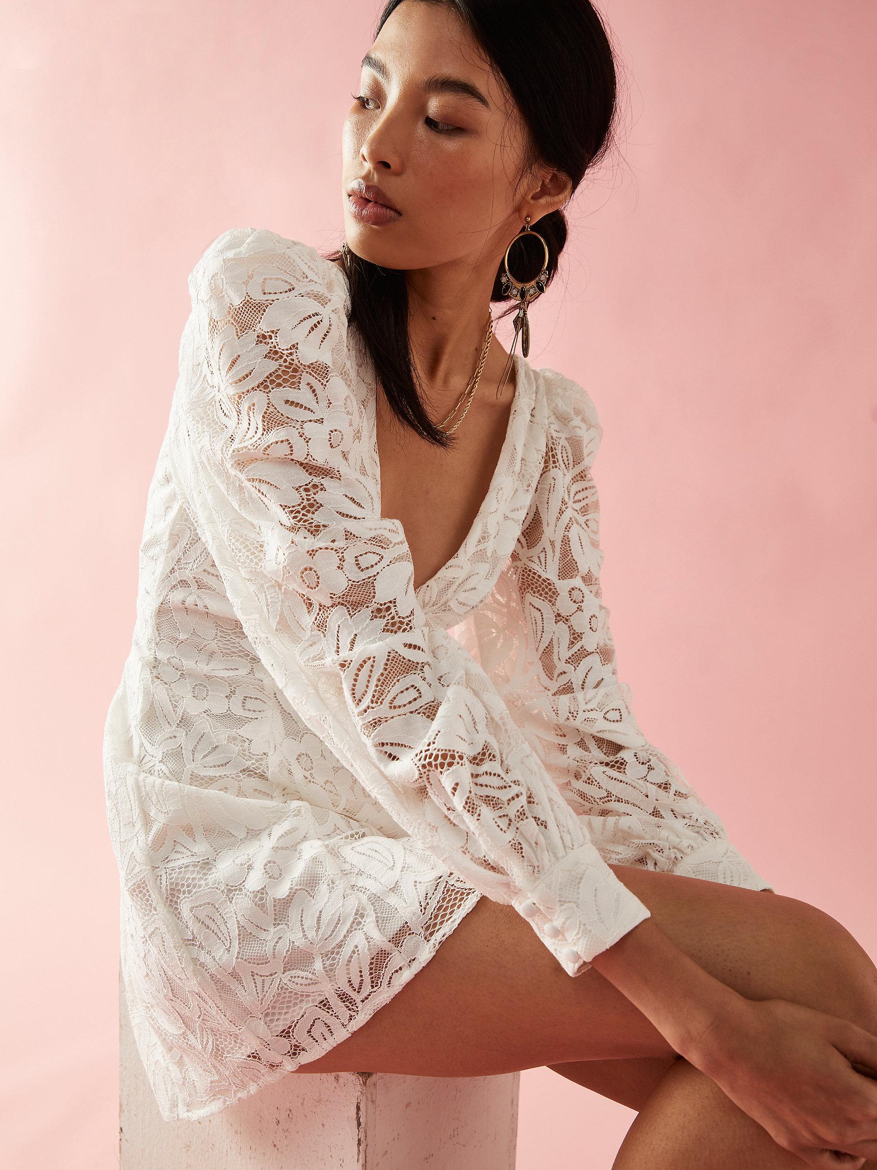 Free People For Love & Lemons Maureen Mini Dress in White | Lyst