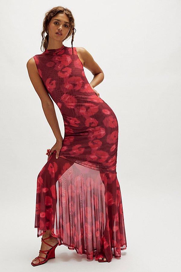 Saemdi Abstract Mesh Tank Maxi Dress in Red | Lyst Saemdi Abstract Mesh Tank Maxi Dress in Red | Lyst