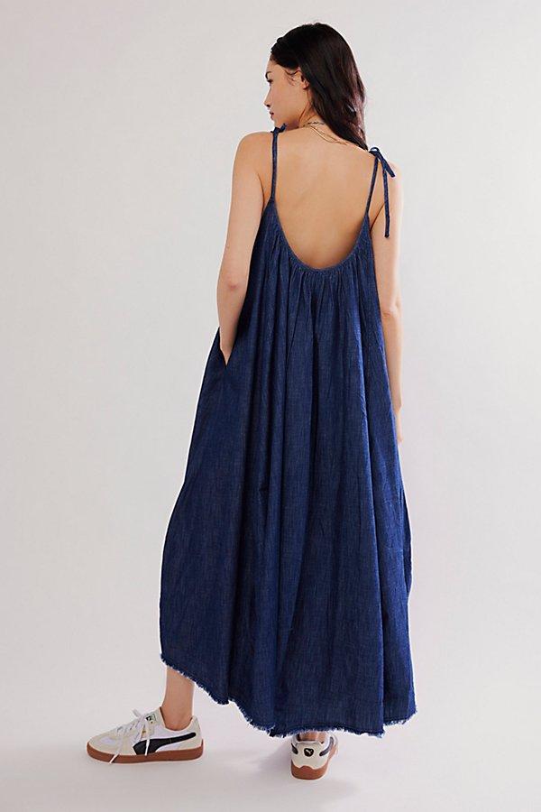 Free People Denim Dreams Midi Dress in Blue | Lyst