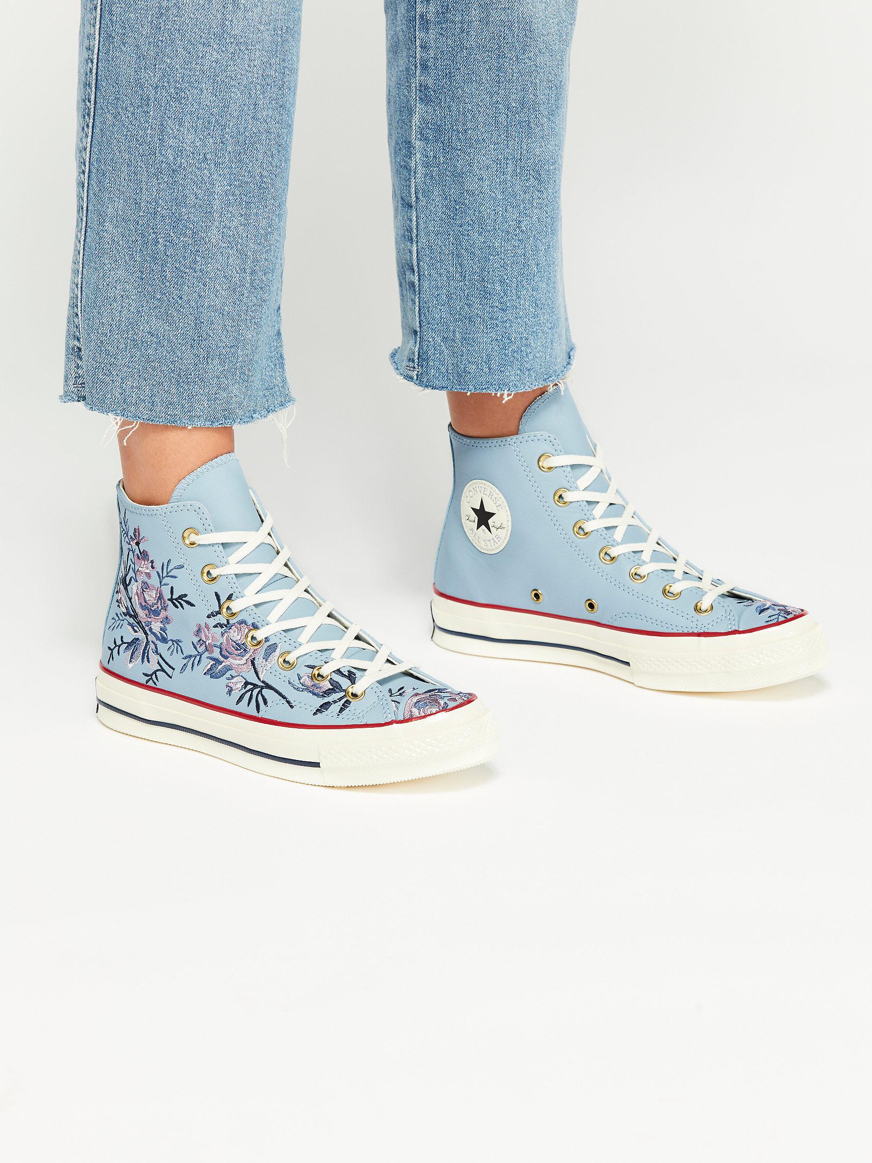 Free People Embroidered High-top Chuck Sneaker in Blue | Lyst Canada