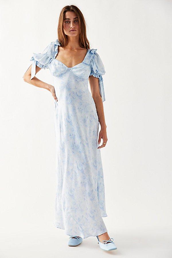baby blue strapless dress Baby Blue Strapless High Slit Ruffle Long Formal Dress – Aquarius Brand main image 1
