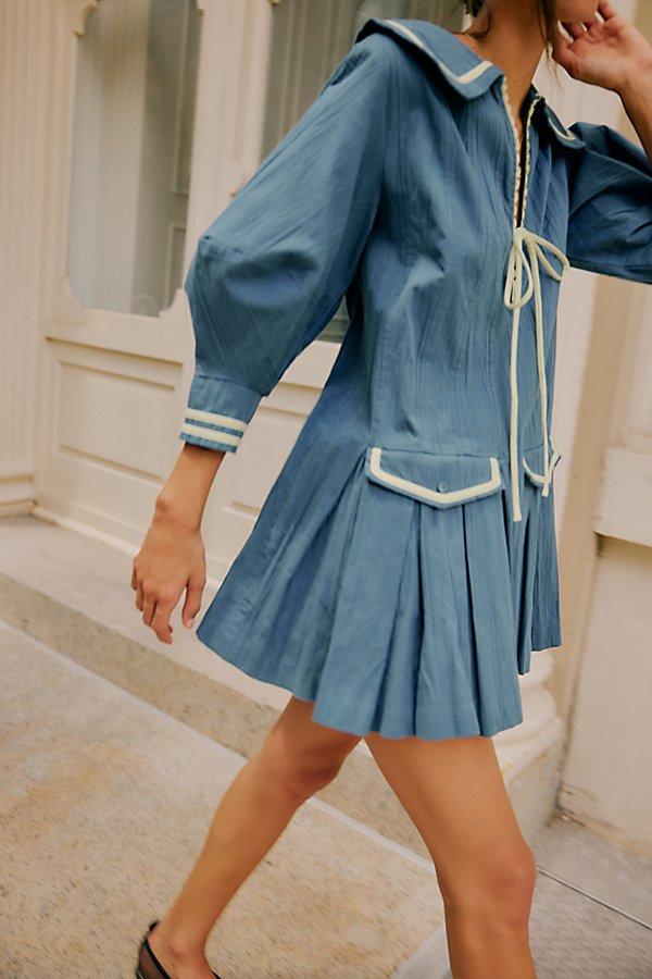 knee length dresses for ladies NWT Free People Starboard navy blue mini dress size S – UC Arlington main image 0