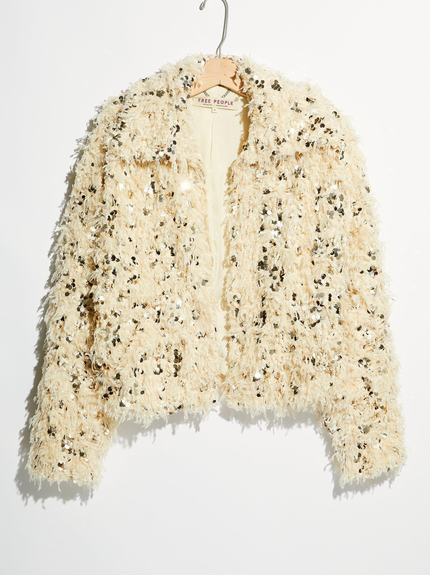 sequin feather jacket