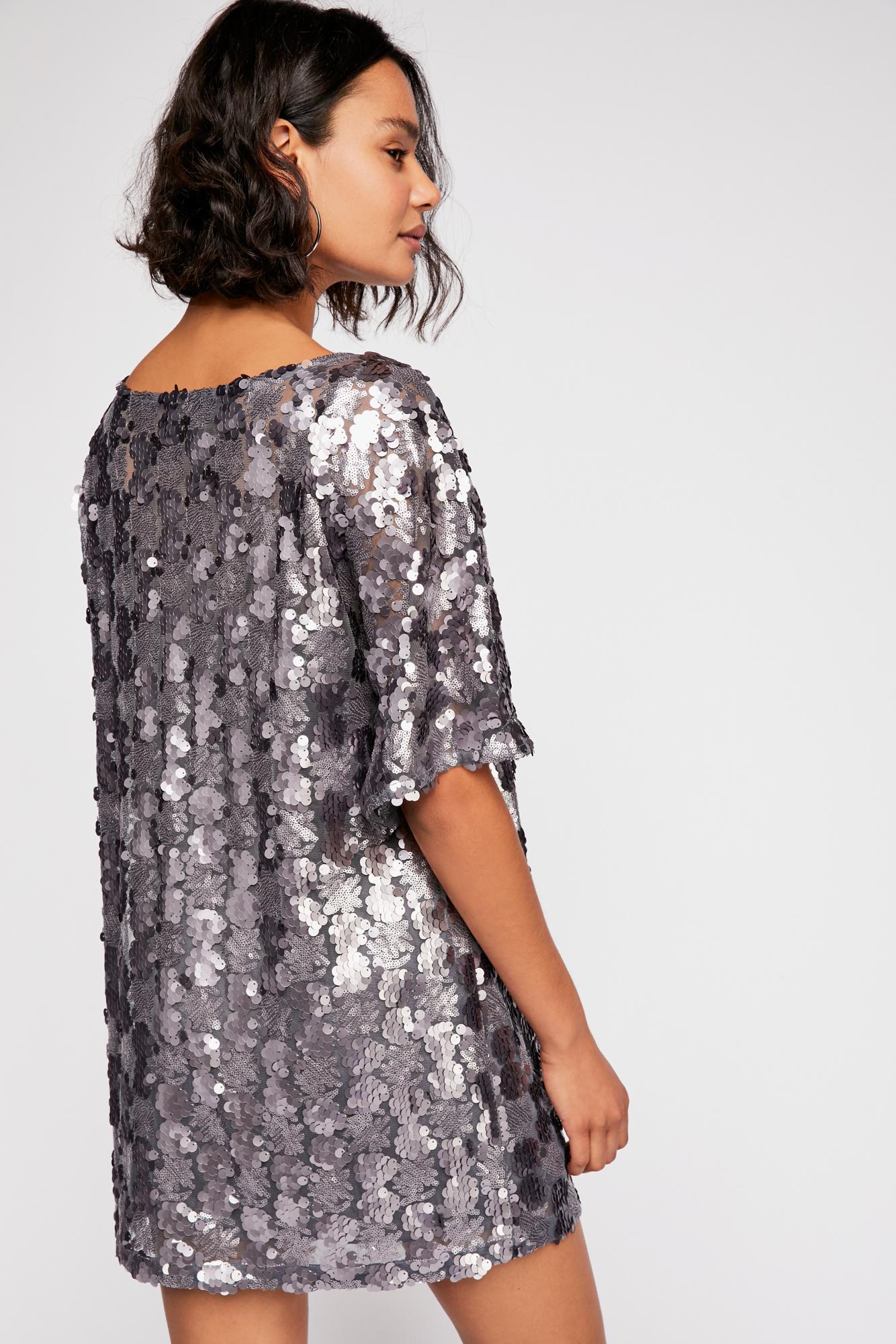 sequin t shirt mini dress