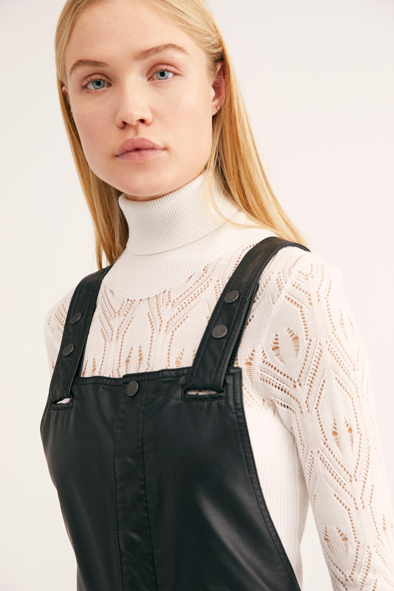 Free People Mod Moto Dungarees in Black | Lyst