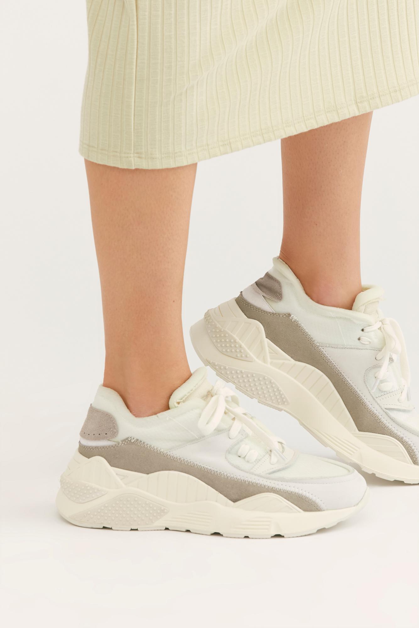 Free People Suede Marathon Sneaker By Jeffrey Campbell In White Lyst