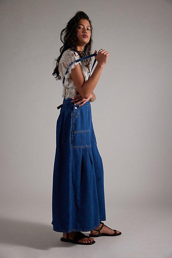 Free People Arabella Denim One-Piece Skirtall in Blue | Lyst