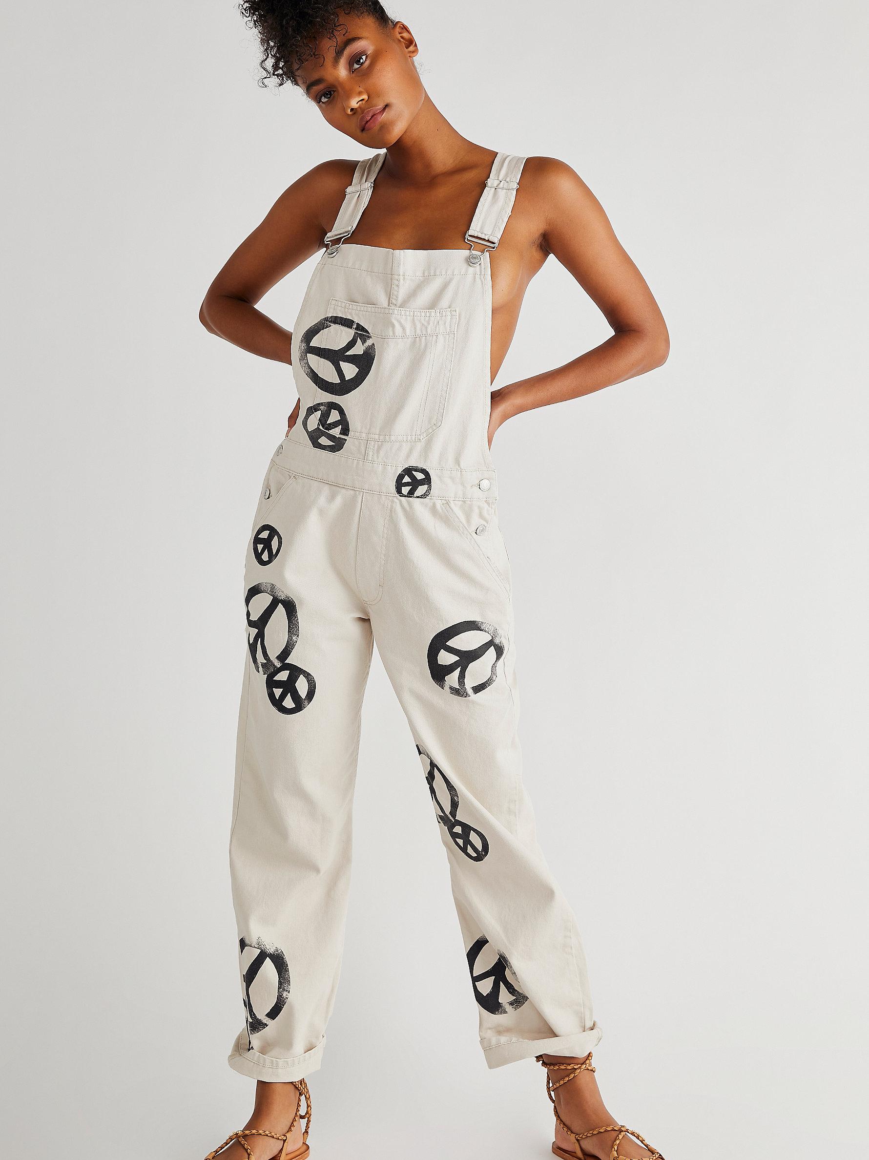 Free People Ziggy Harmony Overalls in White | Lyst Canada