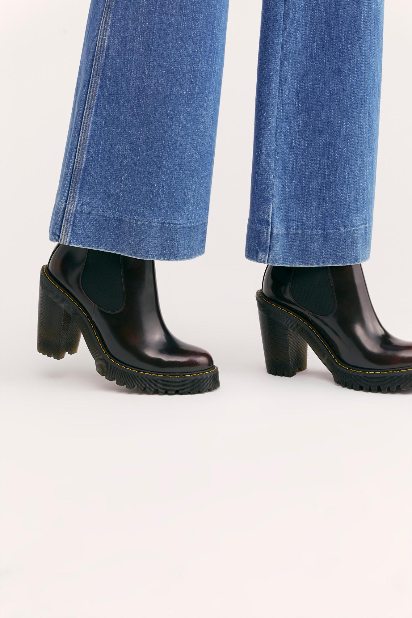 Free People Dr. Martens Hurston Chelsea Boots in Cherry Red (Black) | Lyst
