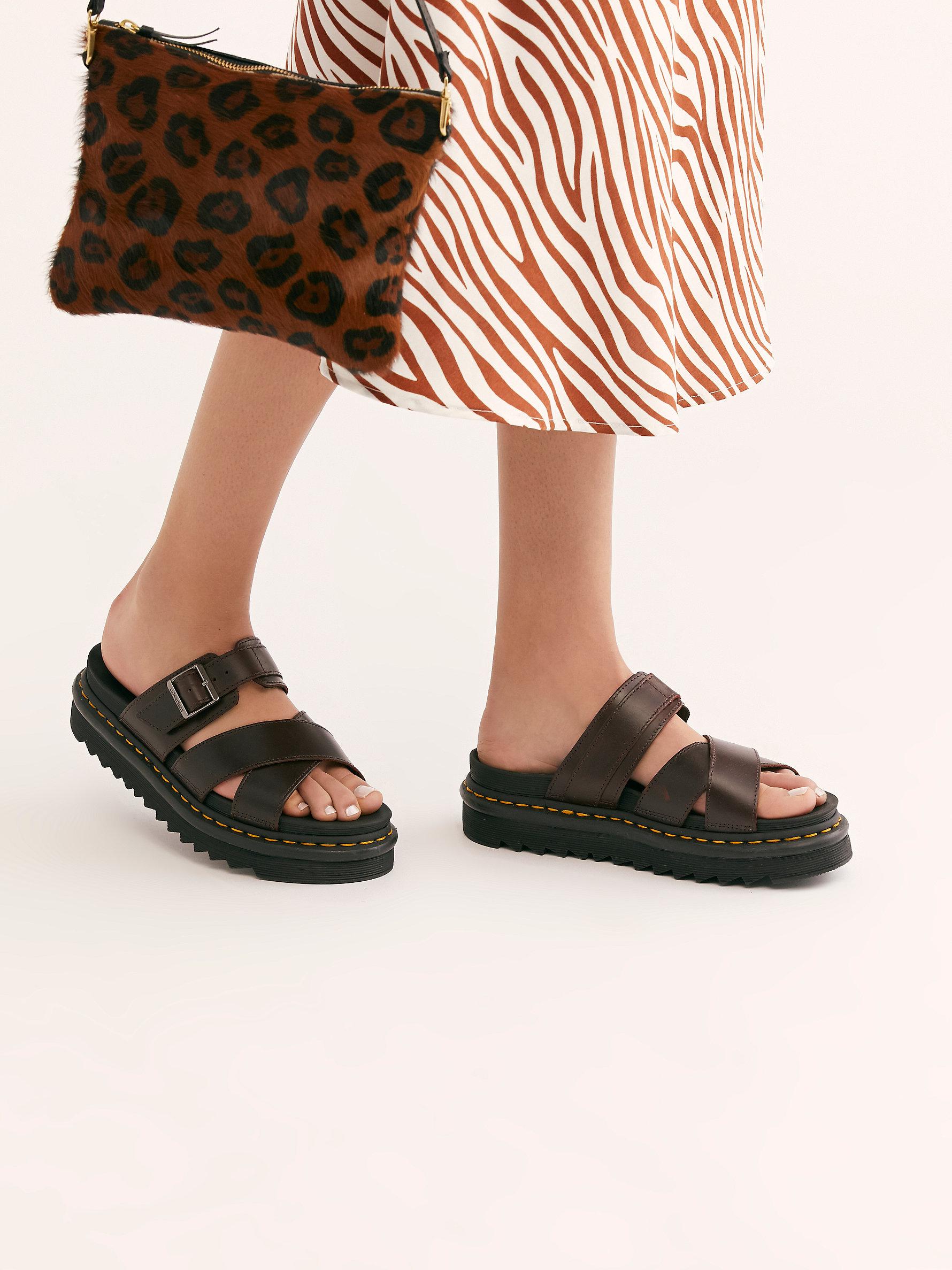 Free People Leather Dr. Martens Ryker Sandals in Red | Lyst