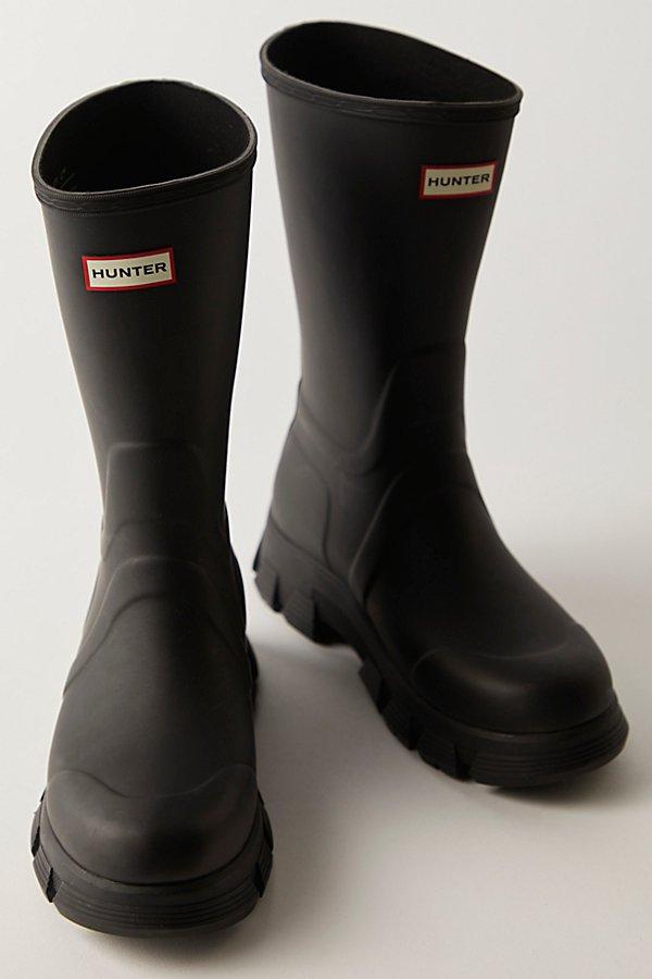 HUNTER Chunky Lugged Rain Boots in Black Lyst UK