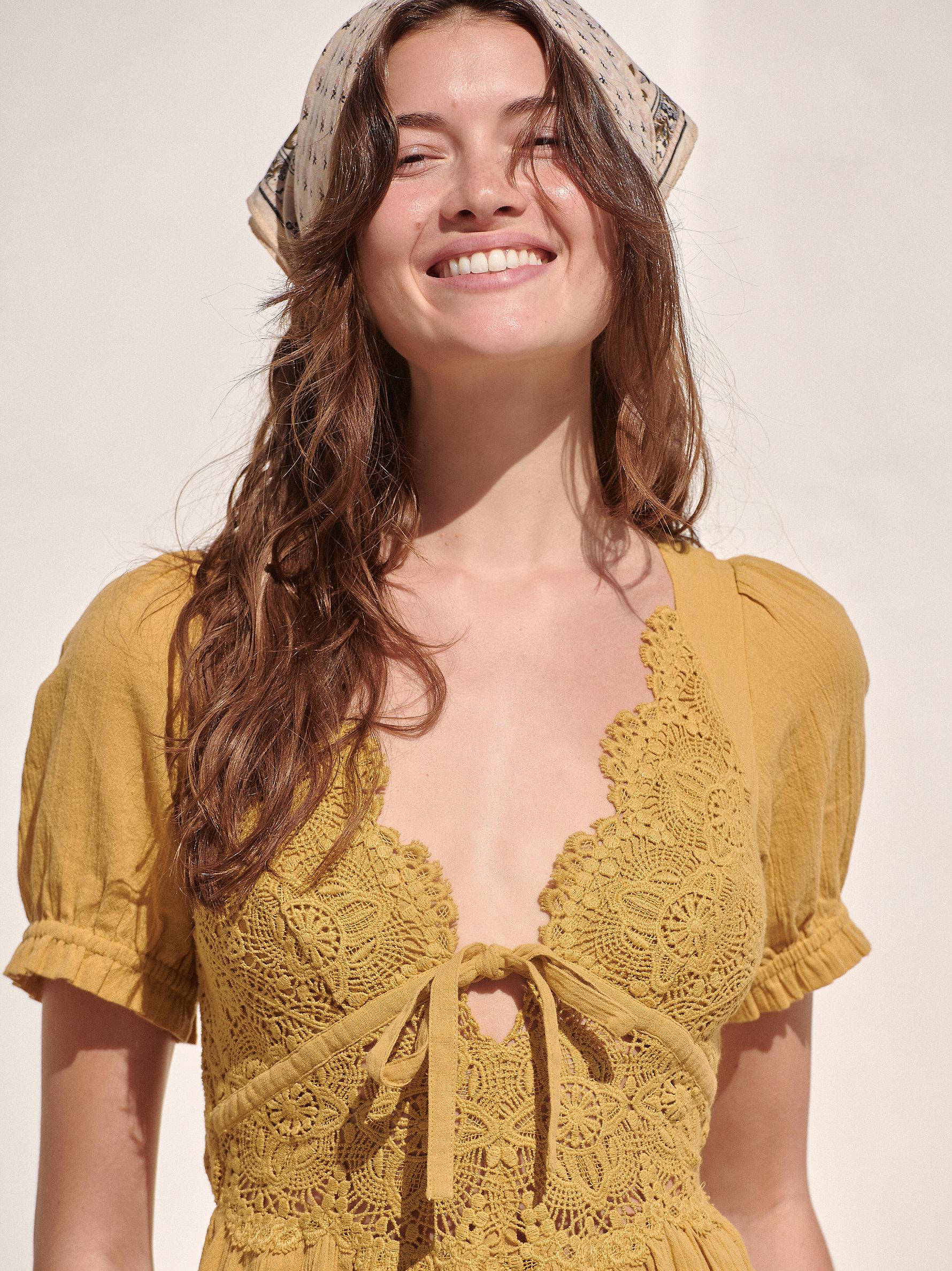 Free People All You Need Is Lace Midi in Natural | Lyst