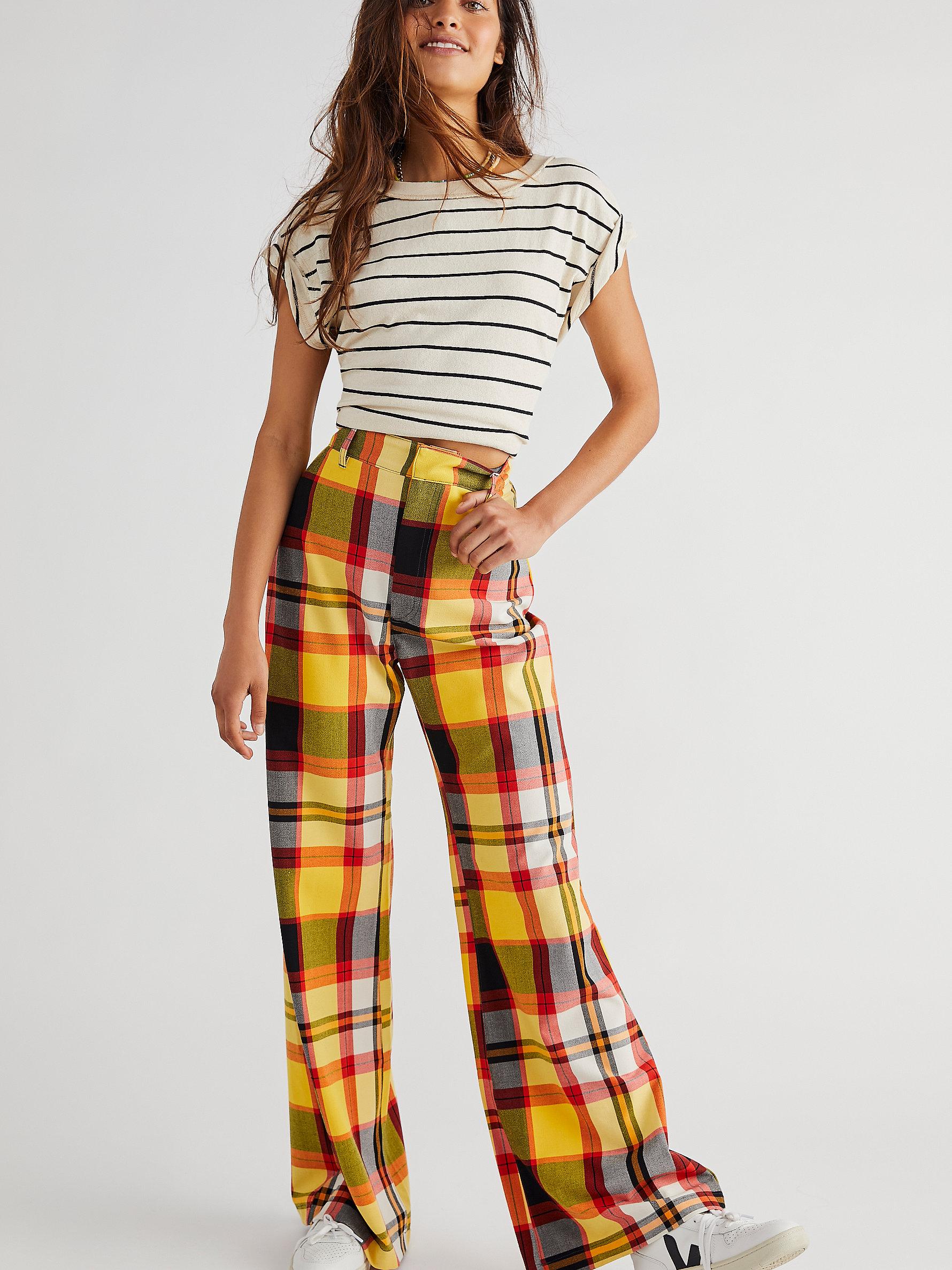 Free People Plaid Jules Pants