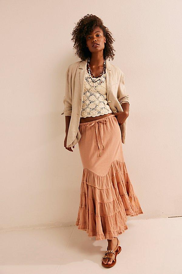 Free People Like A Mermaid Maxi Skirt in Natural | Lyst
