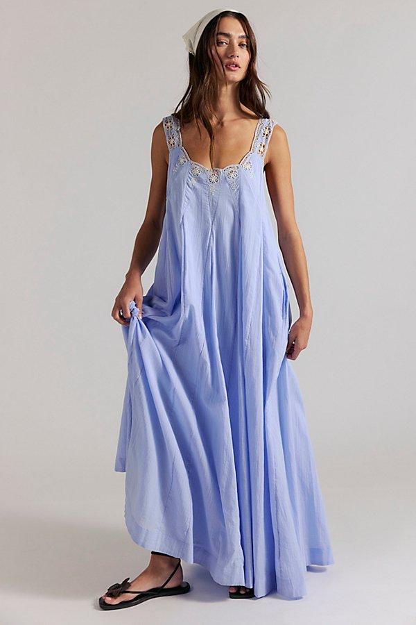arwen floral dropped waist maxi dress Baltic Born Womens Elowen Tank Maxi Dress | Cream + Blue Floral