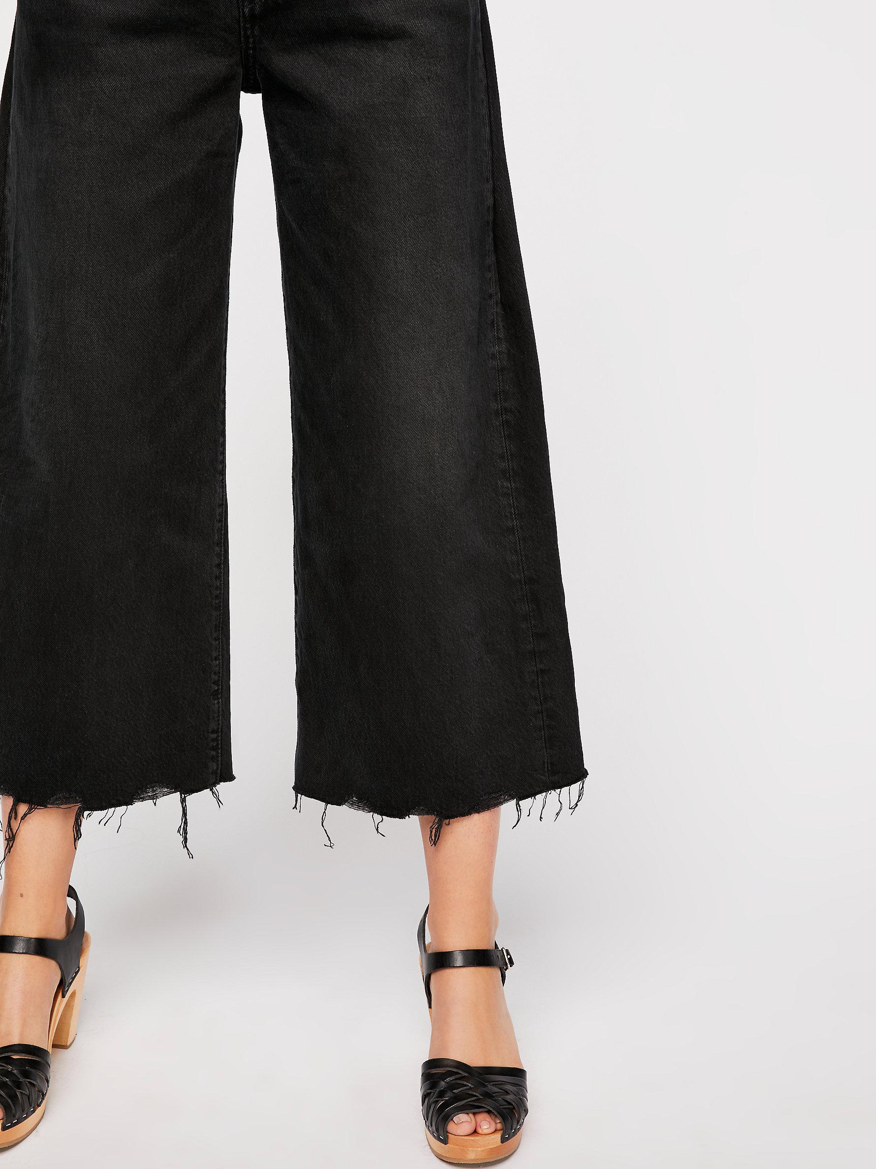 Free People Levi's High Water Wide Leg Jeans in Black | Lyst