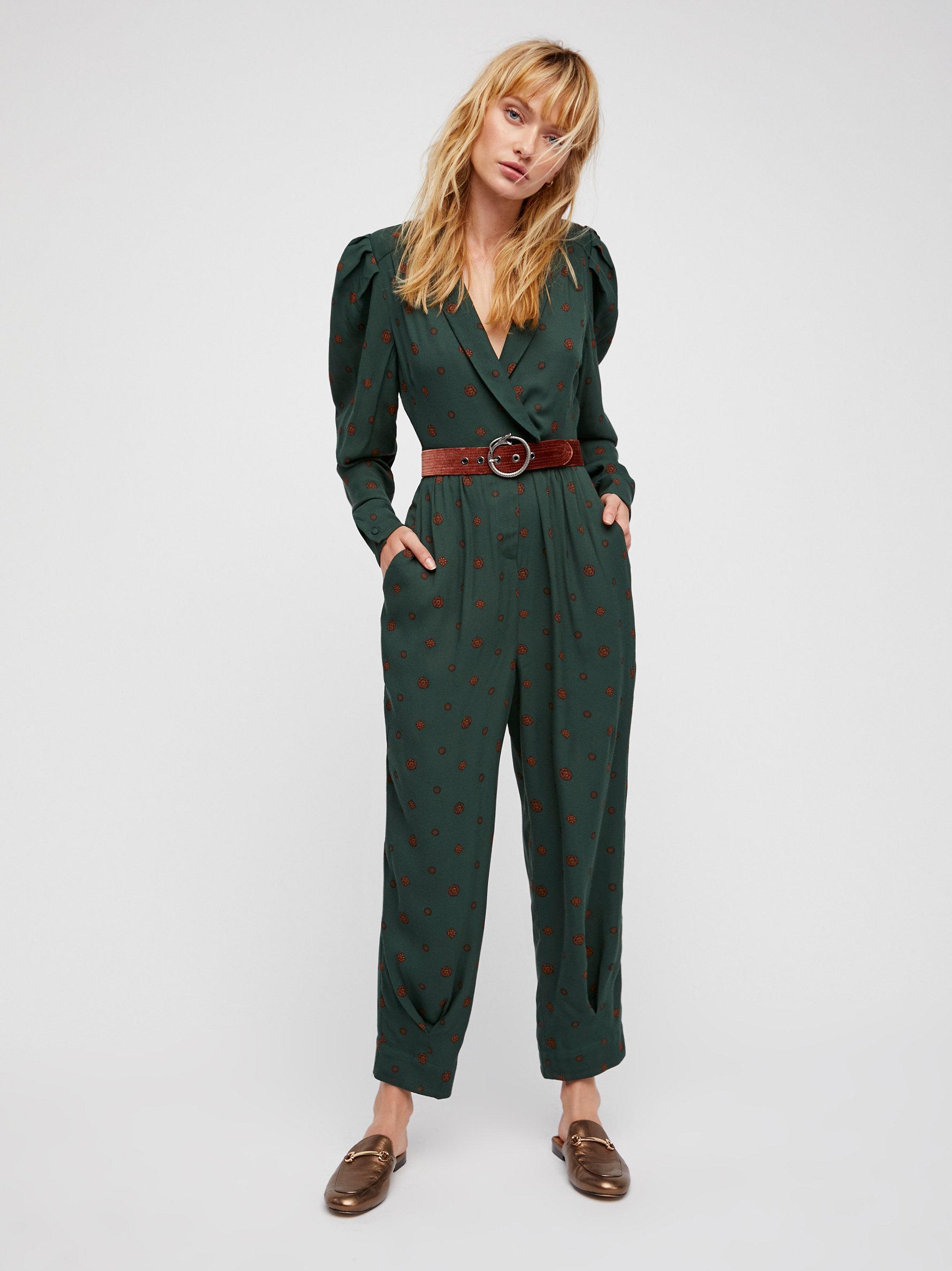 Free people green romper Clearance