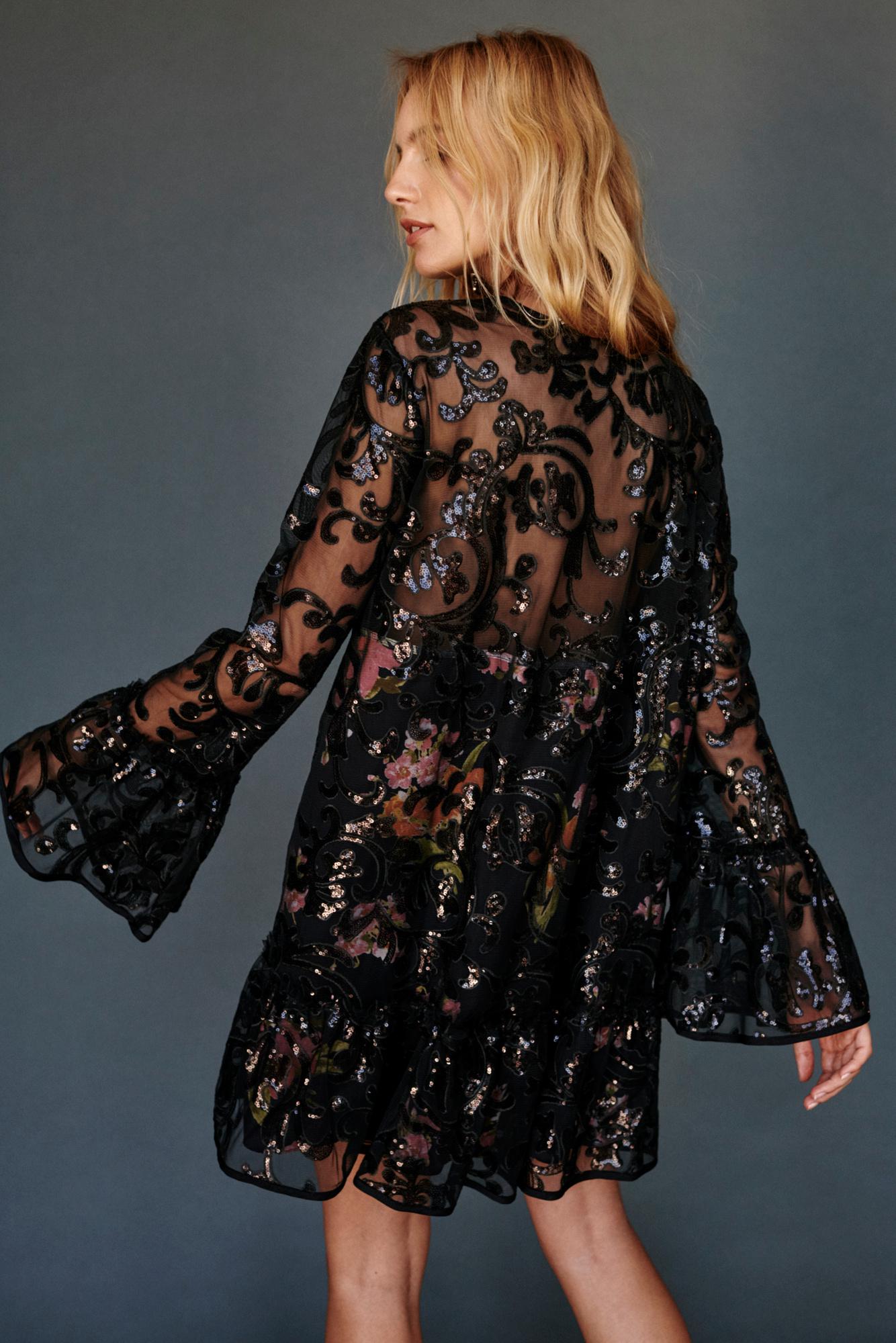 falling flowers frock