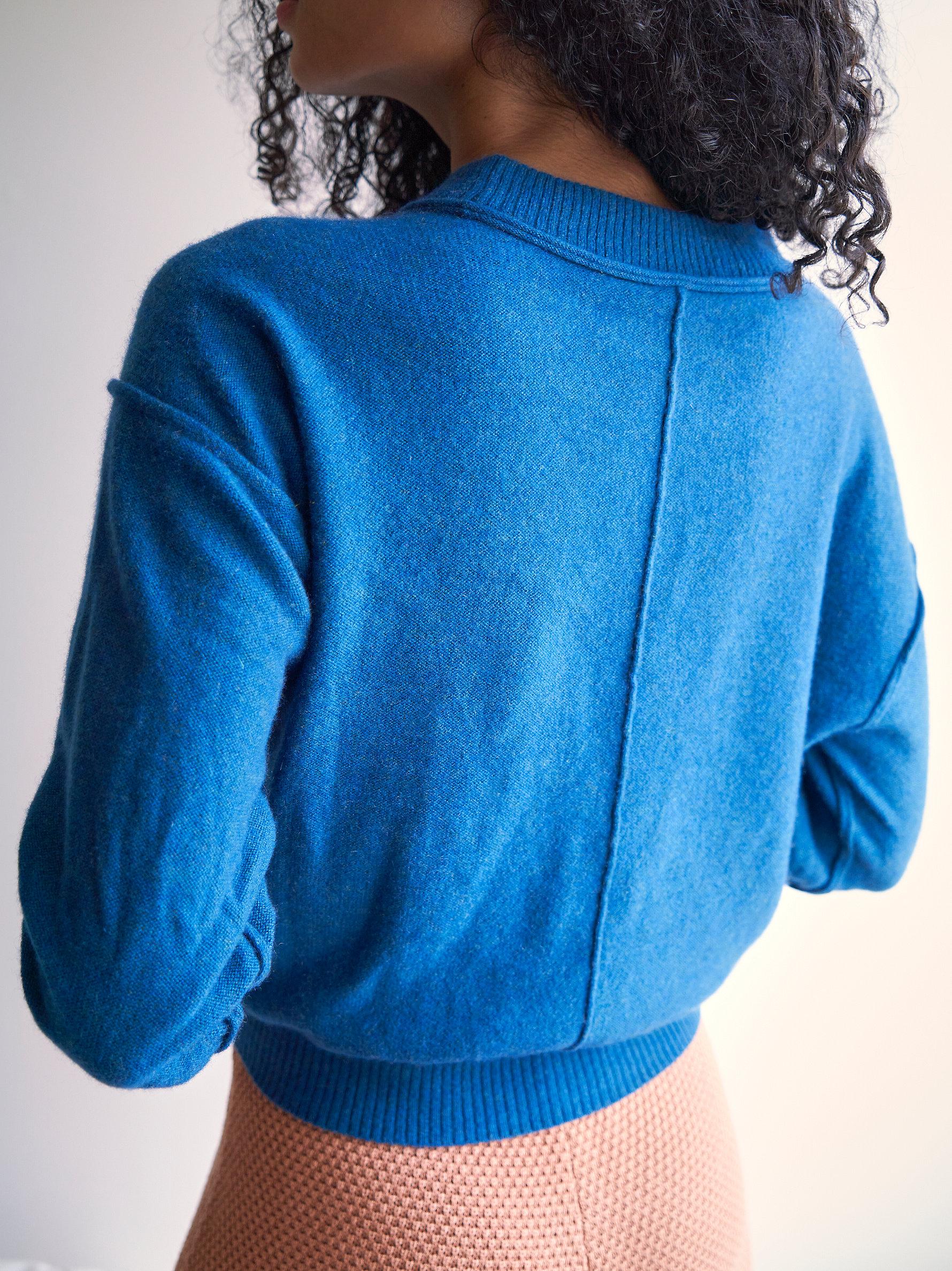 Free People Kora Cashmere Crew Sweater in Blue | Lyst
