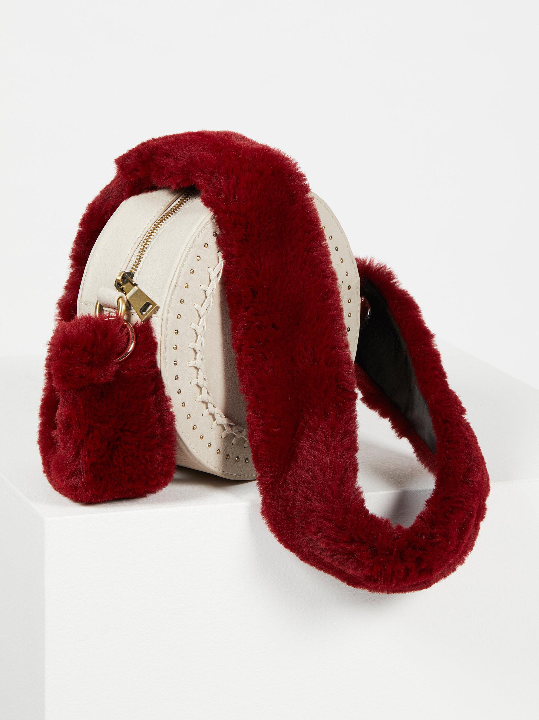 Free People Faux Fur Long Bag Strap In Red Lyst Gallery