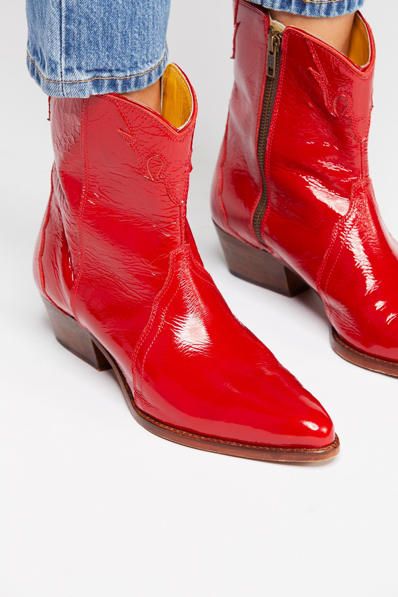 free people red boots