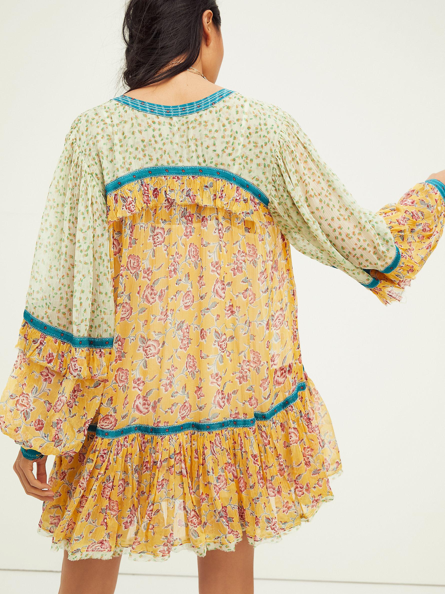 People Rosebud Print Mix Mini Dress | Lyst