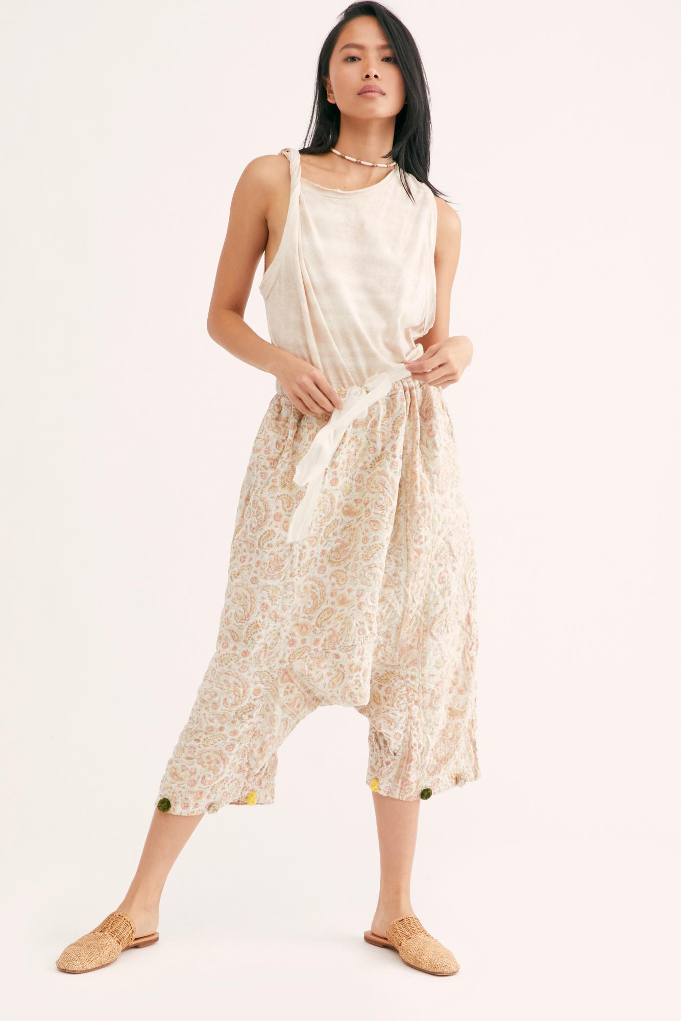 Free People Quilted Garcon Trousers By Magnolia Pearl in Natural | Lyst