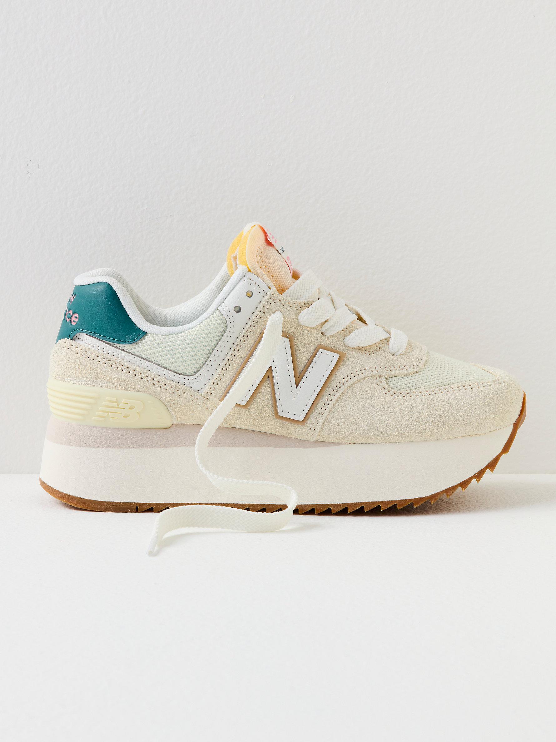 Free People New Balance 574+ Sneakers in Natural | Lyst