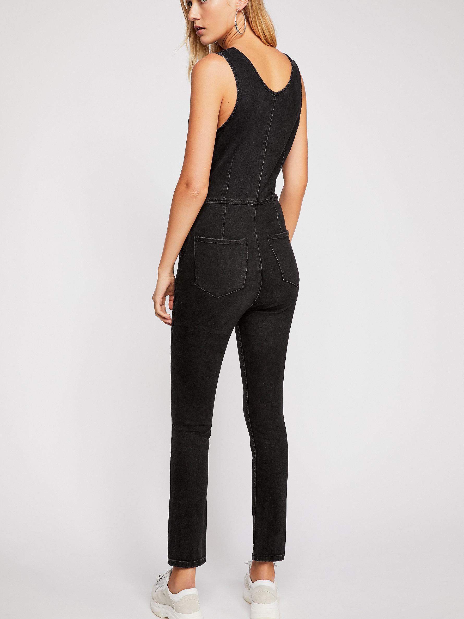 free people scarlet denim jumpsuit