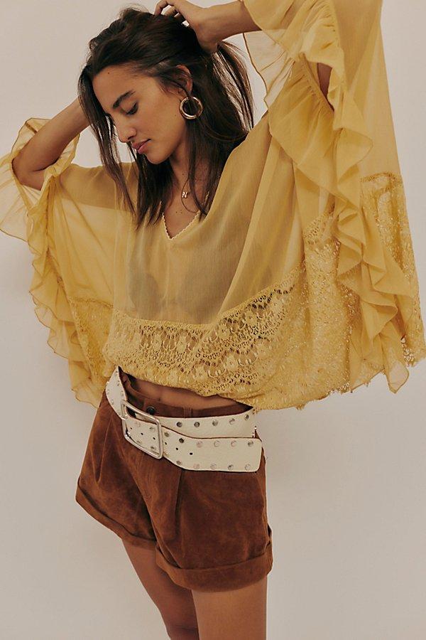 Free People Dance With Me Sheer Poncho in Orange | Lyst