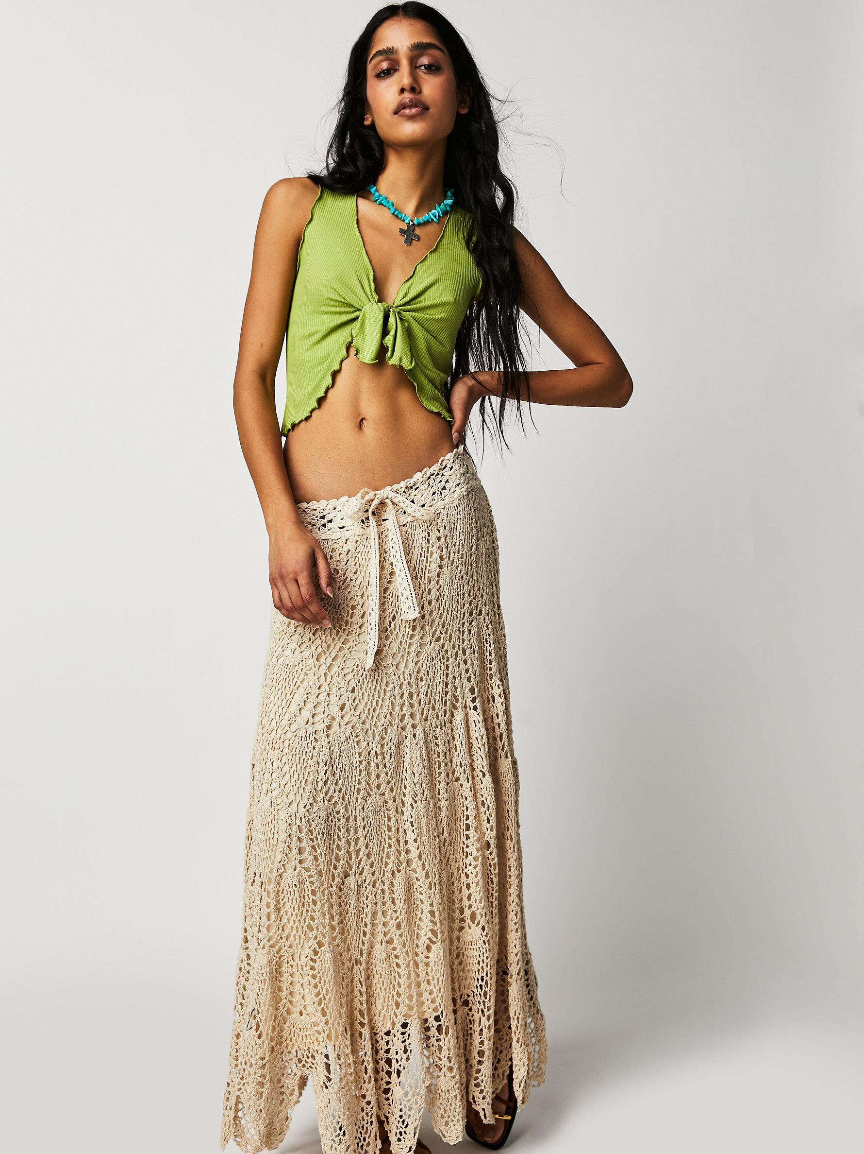 Free People Gardenia Maxi Skirt in Natural | Lyst