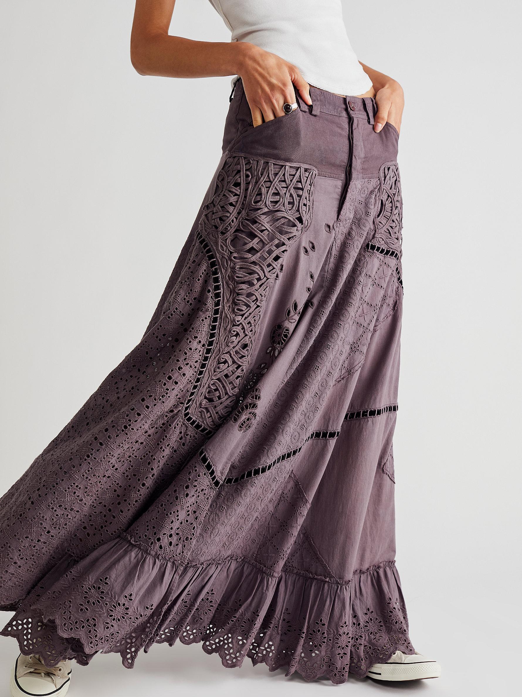 Free People Night Fall Maxi Skirt in Purple | Lyst