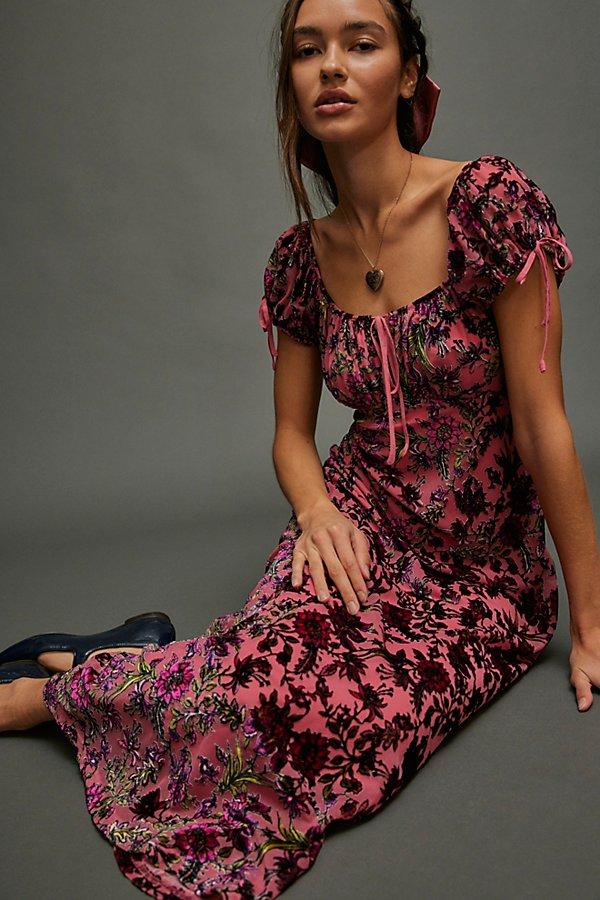 fawna floral burnout midi dress Free People Velvet Floral Burnout Midi Dress in Black