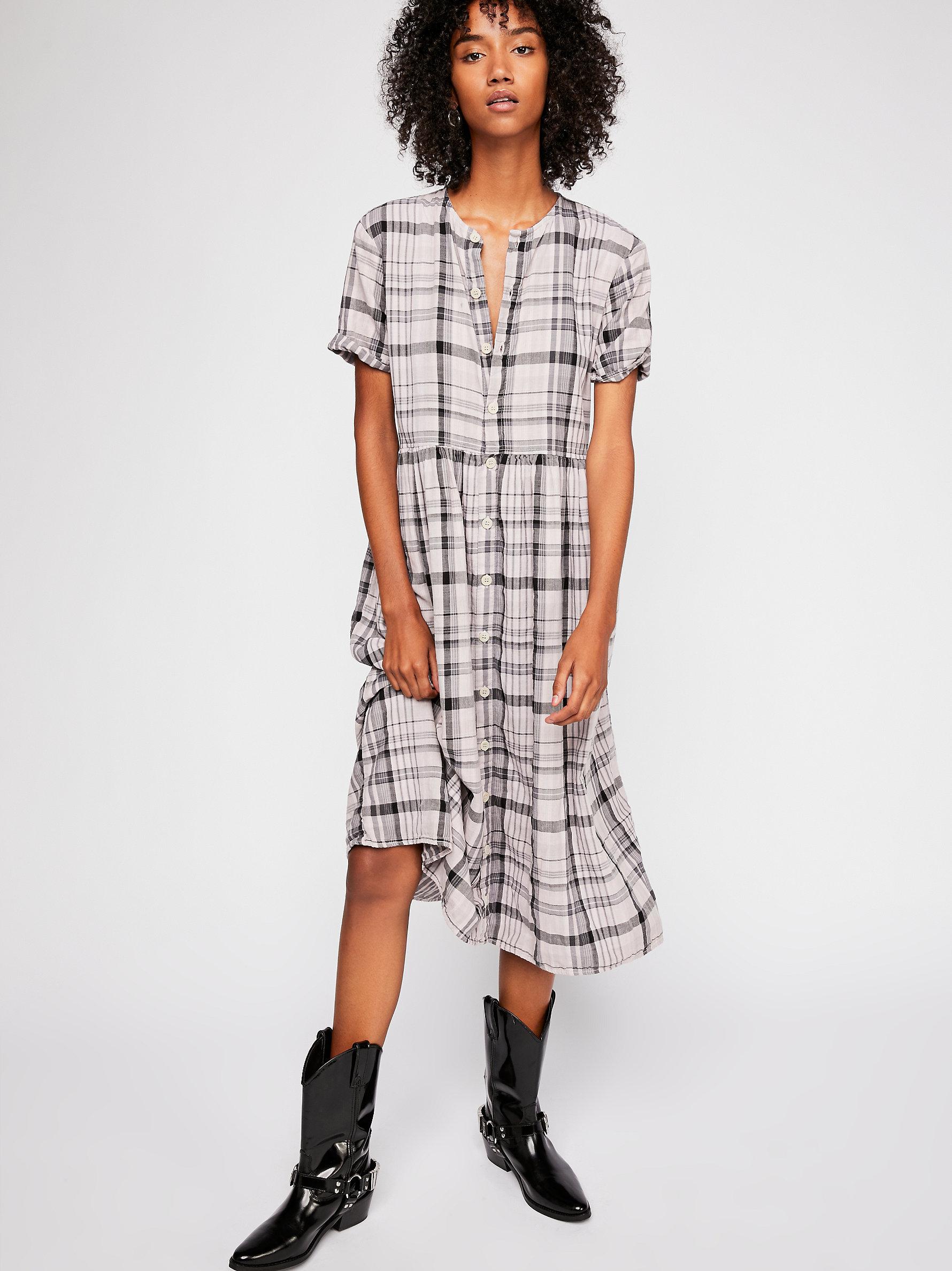 Cotton Lou Lou Plaid Midi Dress | Lyst UK