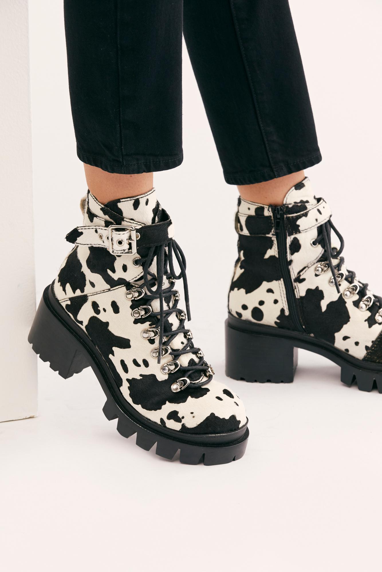 free people check lace up boot