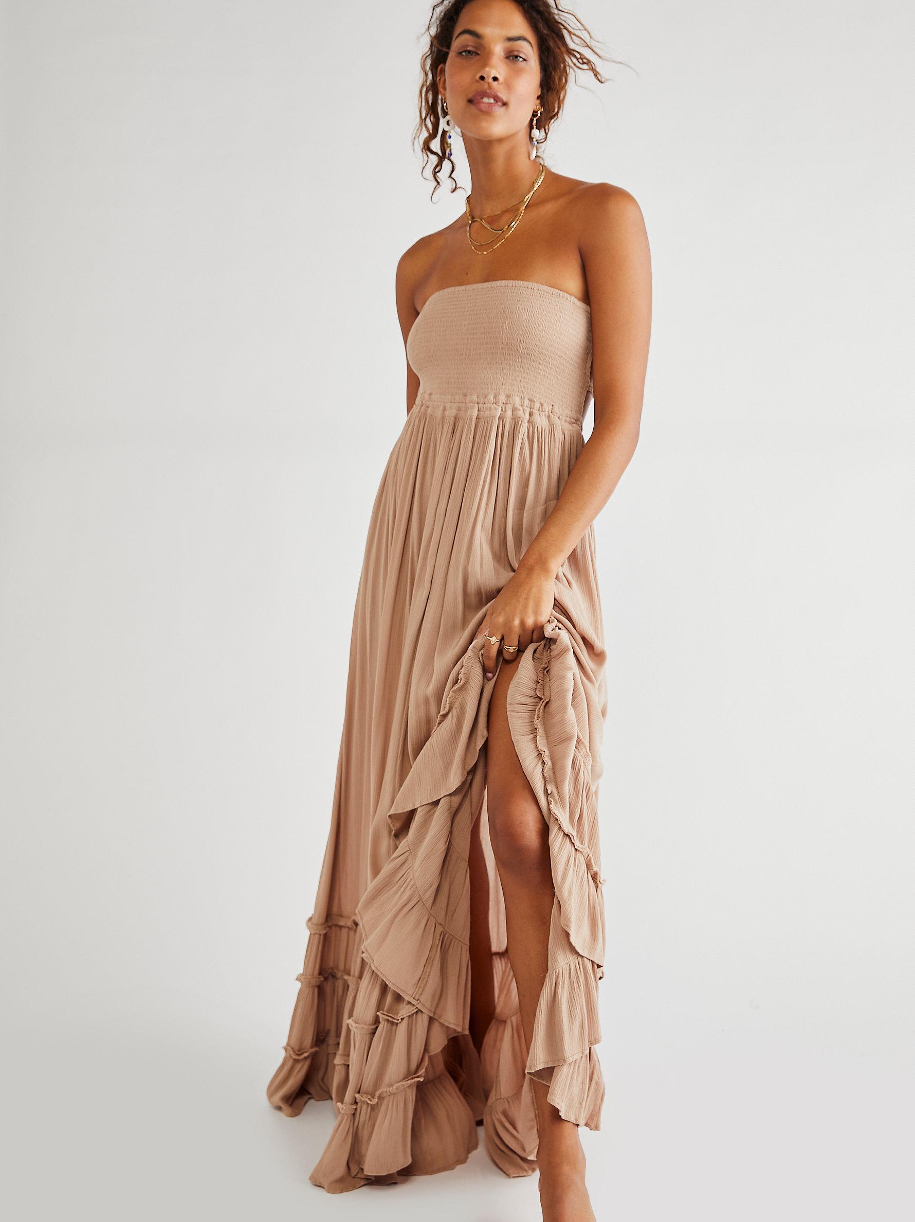 Free People Extratropical Jersey Maxi Dress in Brown | Lyst