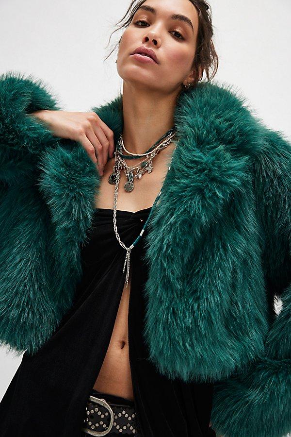 Faux Fur Jacket Emerald Green Jacket Womens Faux Fur Emerald Green