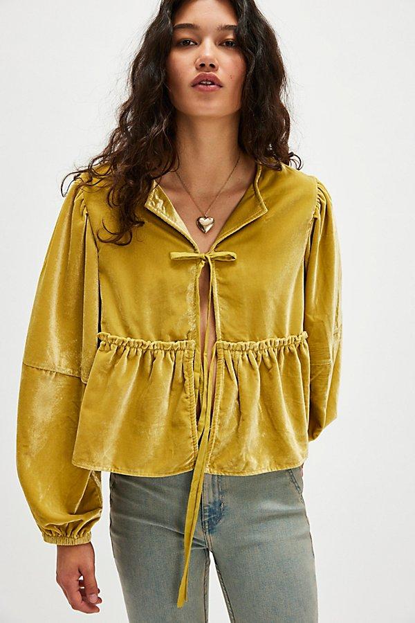 Free people yellow blouse on sale