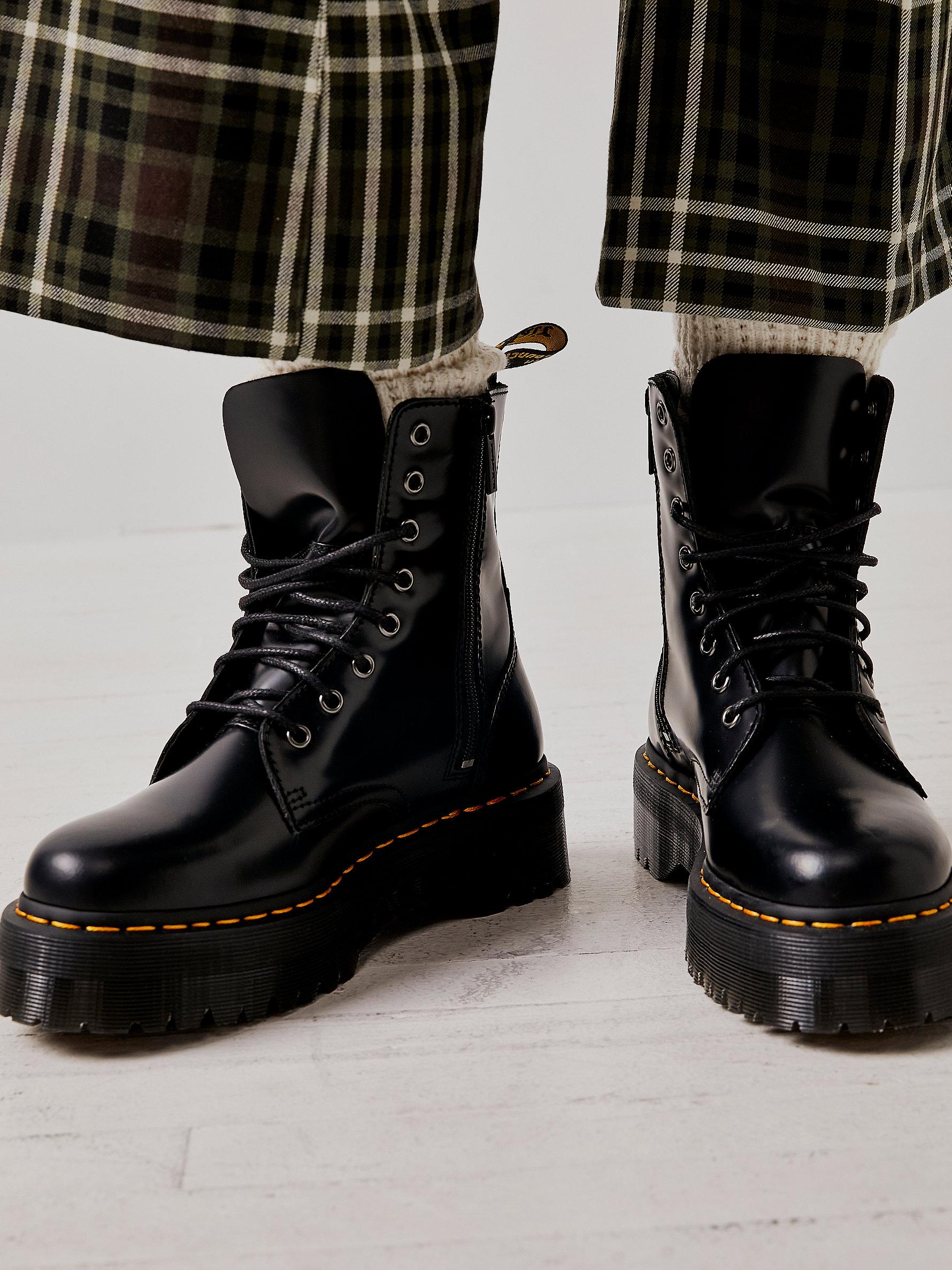 Free People Dr. Martens Jadon Lace-up Boots in Black | Lyst