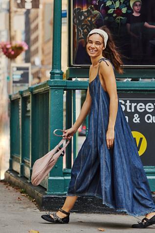 free people dream on denim dress Free People Denim Dreams Midi Dress in Blue