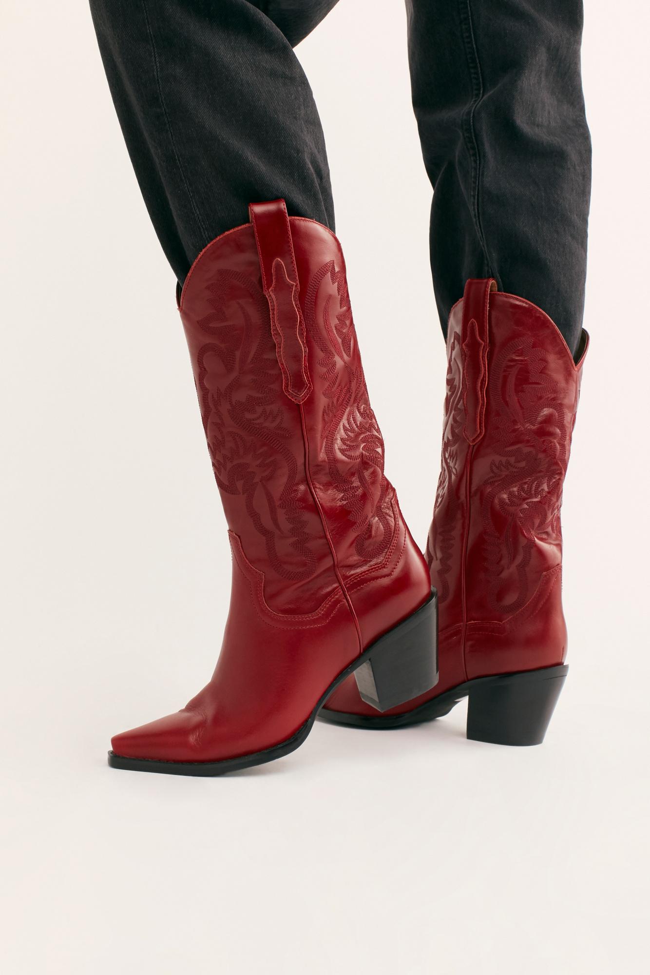 Free People Dagget Western Boots By Jeffrey Campbell in Red | Lyst