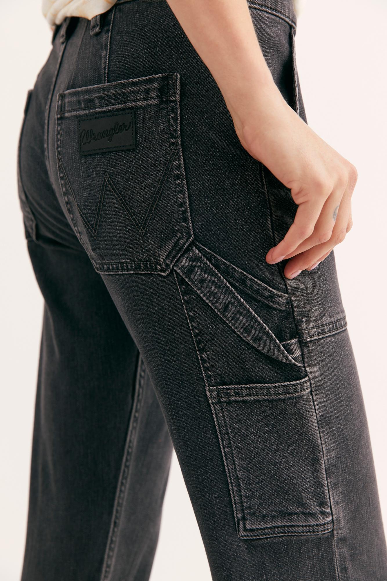 Free People Wrangler Carpenter Crop Jeans in Gray | Lyst