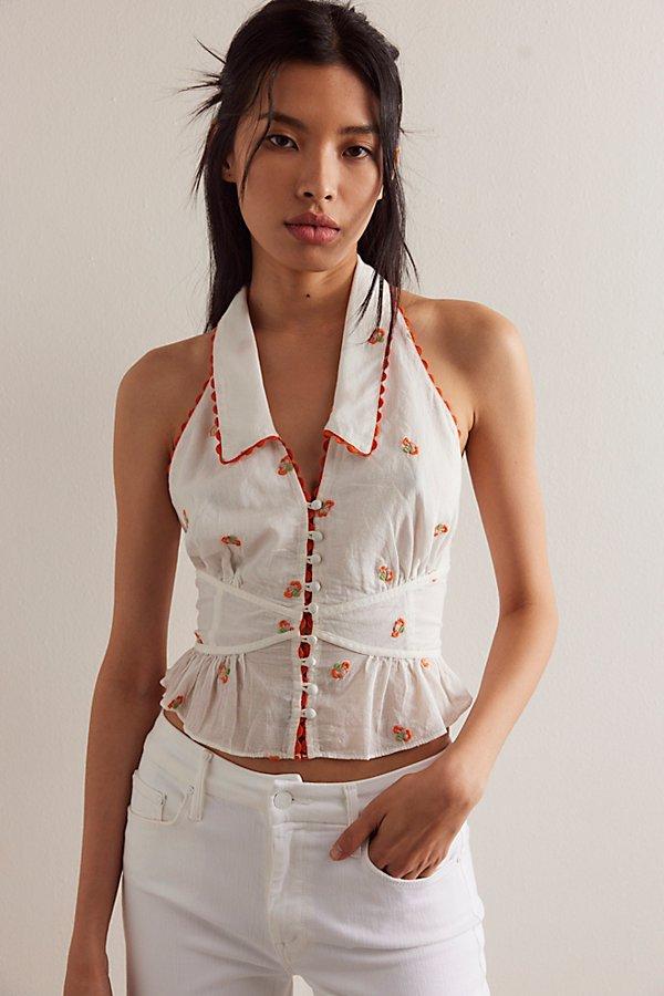 フリーピープル Free People Still Here Halter (have It All レディース シャツ トップス Ivory Free People Femme Fatale Printed Top In Ivory Combo in Ivory