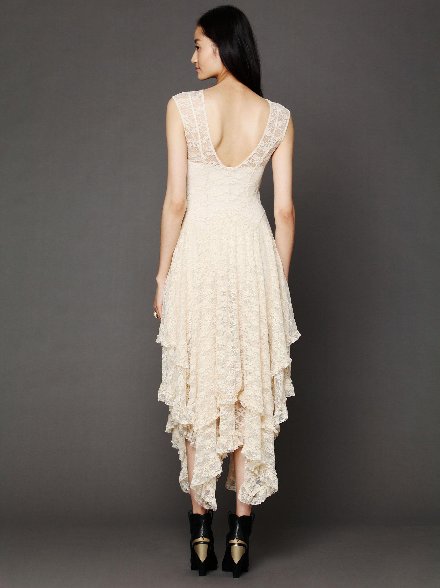 chinese dress ladies White French Lace Dress – Dona Matoshi main image 0