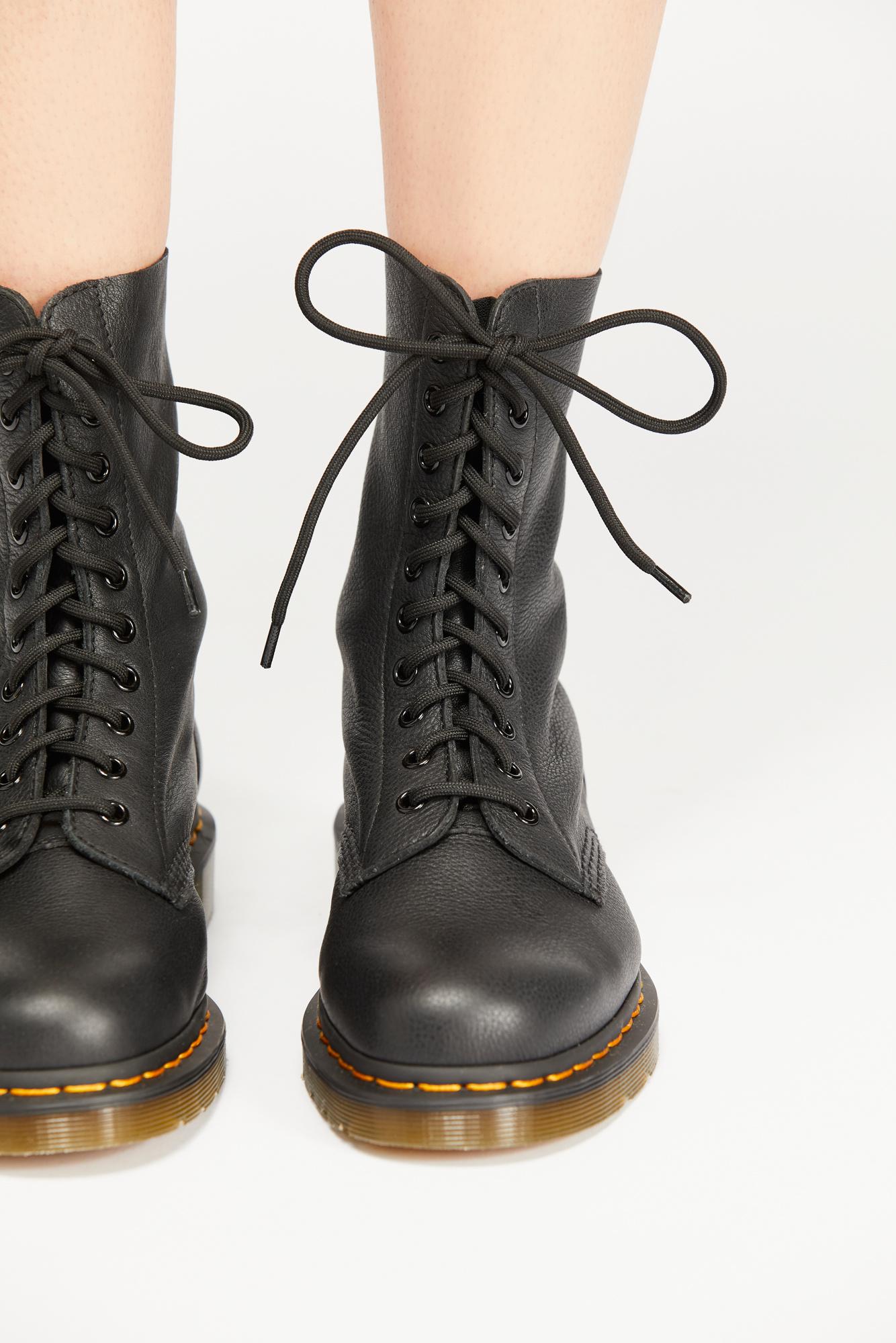 Free People Leather Dr. Martens 1490 10 Eye Lace-up Boot in Black - Lyst