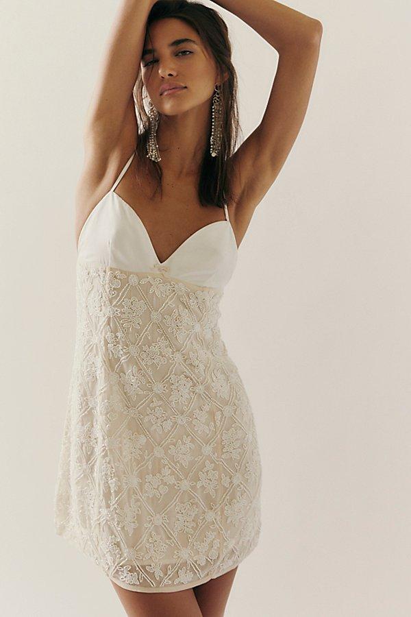 for love and lemons bridget beaded mini dress For Love & Lemons Bridget Beaded Mini Dress in Natural