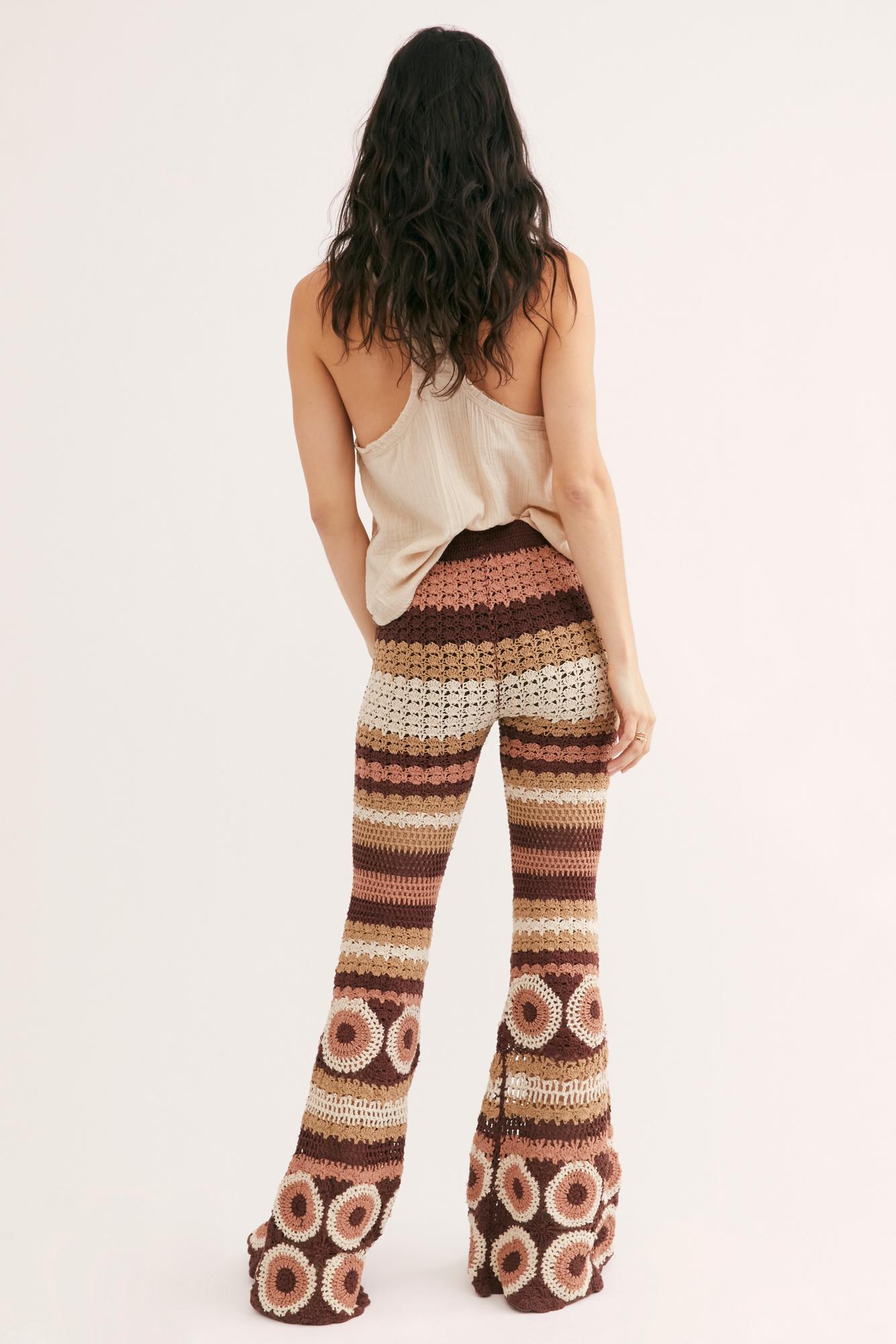 Grandpa crochet flare pants Clearance